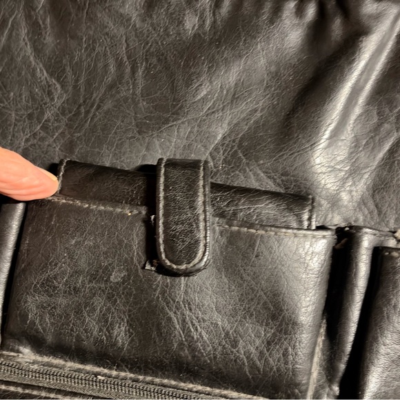 Vintage "Genuine Italian Leather" Men's Laptop briefcase black - Picture 4 of 8